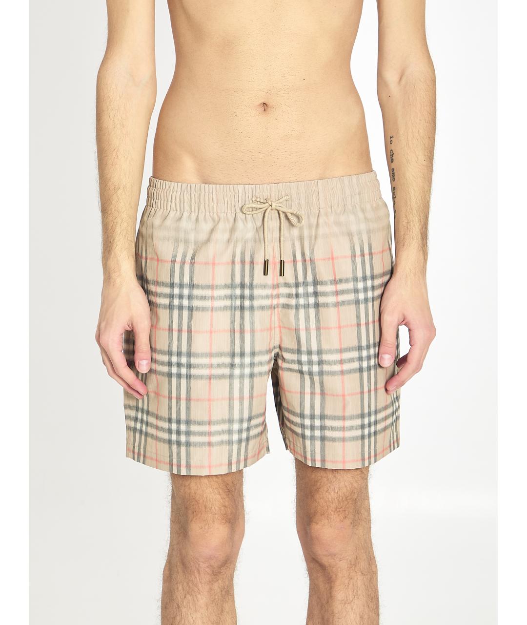 BURBERRY Бежевые полиэстеровые плавки, фото 5