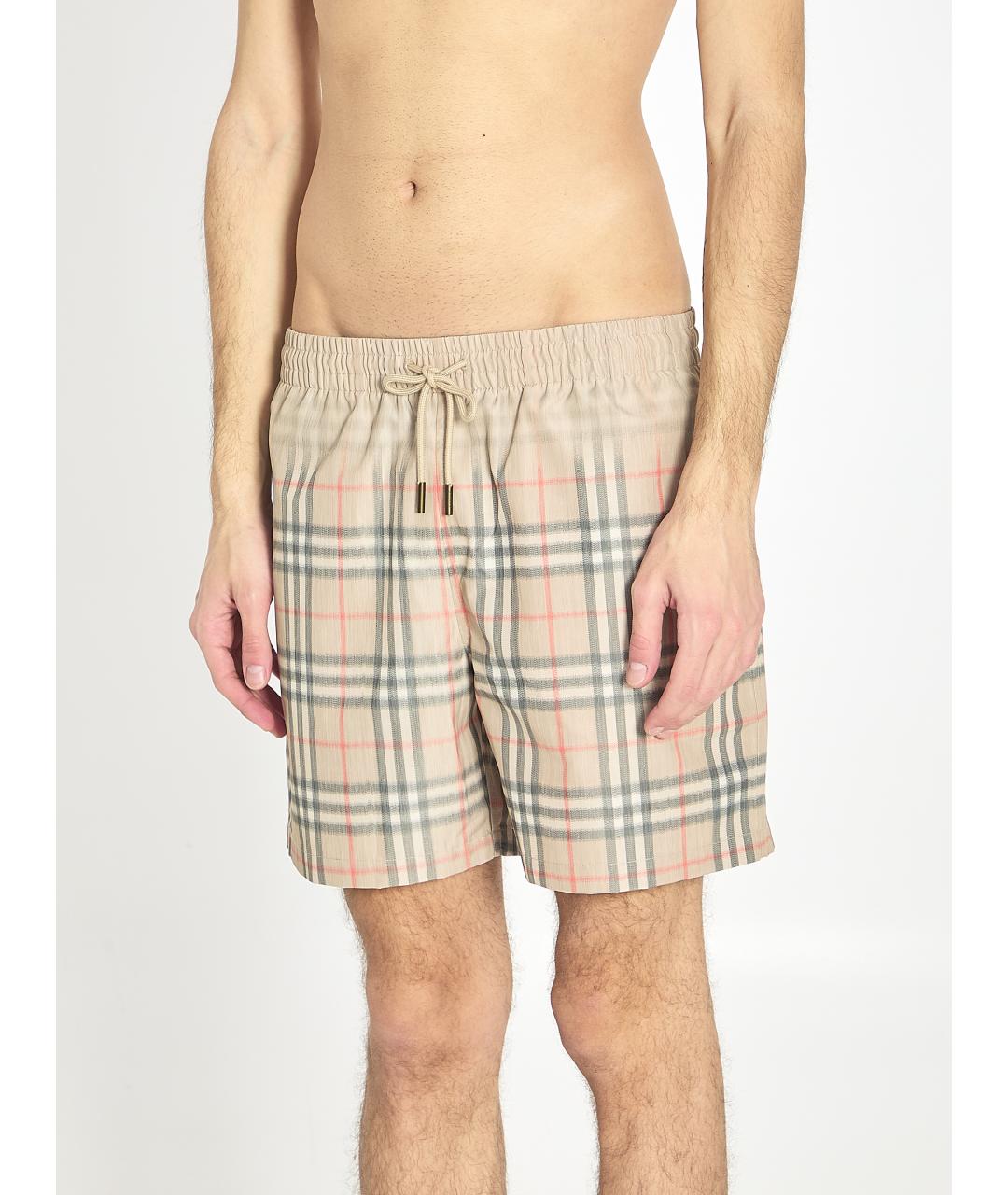 BURBERRY Бежевые полиэстеровые плавки, фото 2