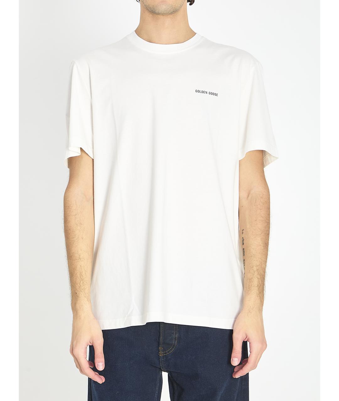 GOLDEN GOOSE DELUXE BRAND Белая хлопковая футболка, фото 5