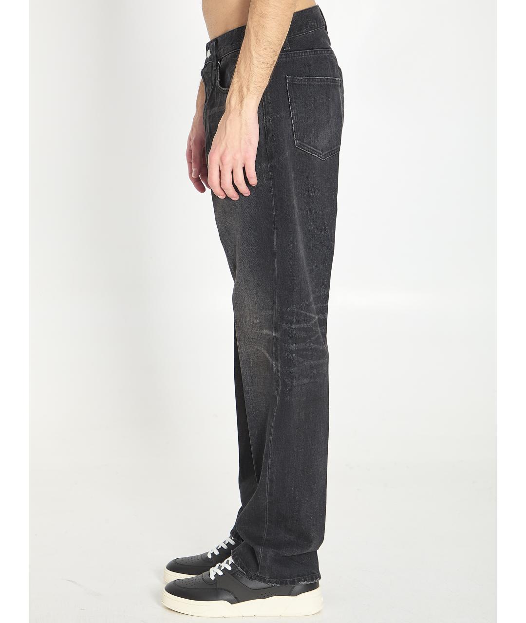 CELINE Черные хлопковые прямые джинсы, фото 4