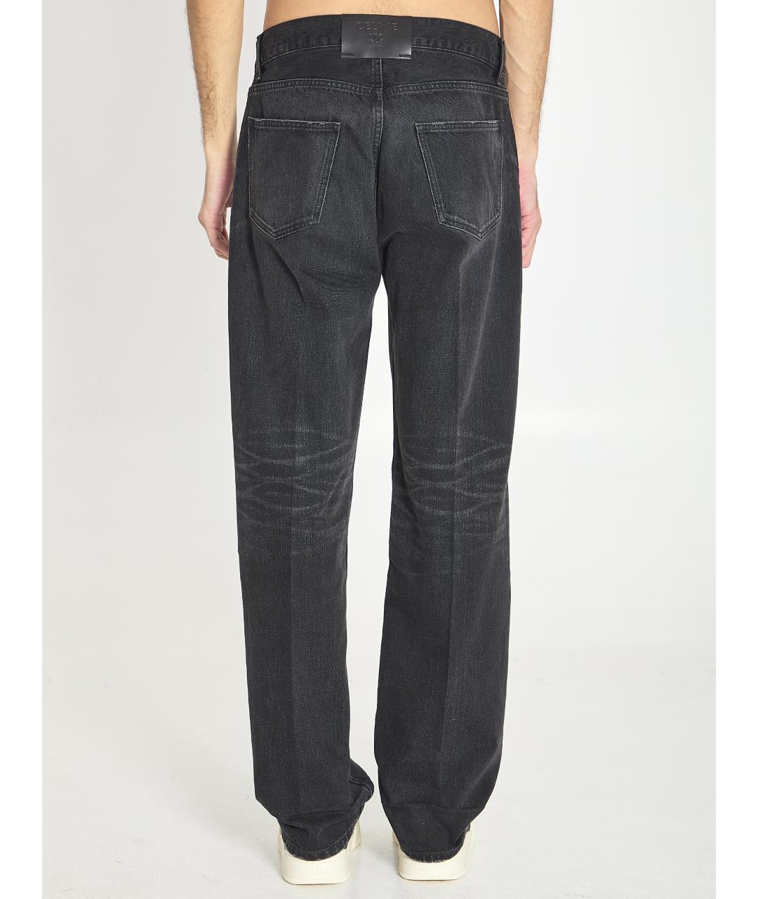 CELINE Черные хлопковые прямые джинсы, фото 5