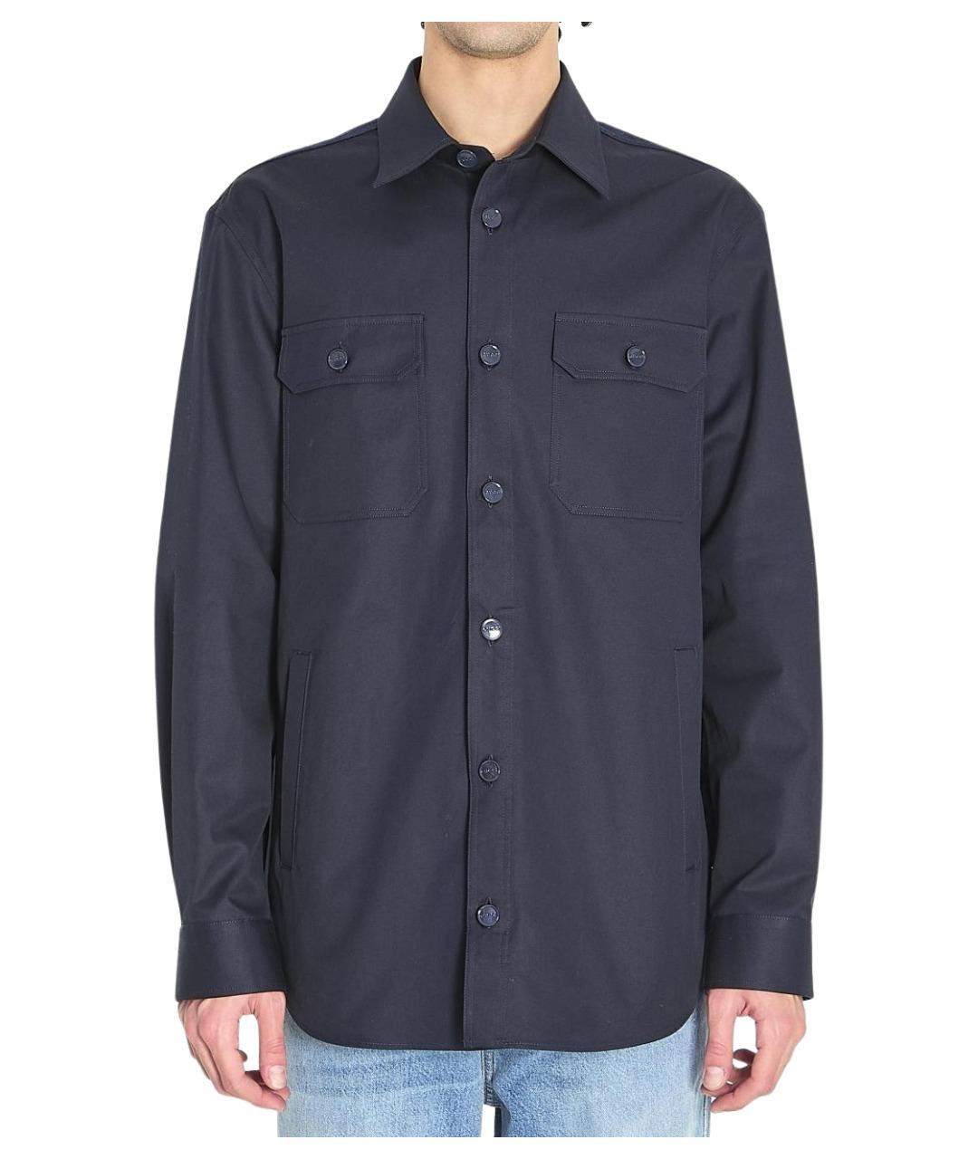 GUCCI Темно-синяя хлопковая кэжуал рубашка, фото 5