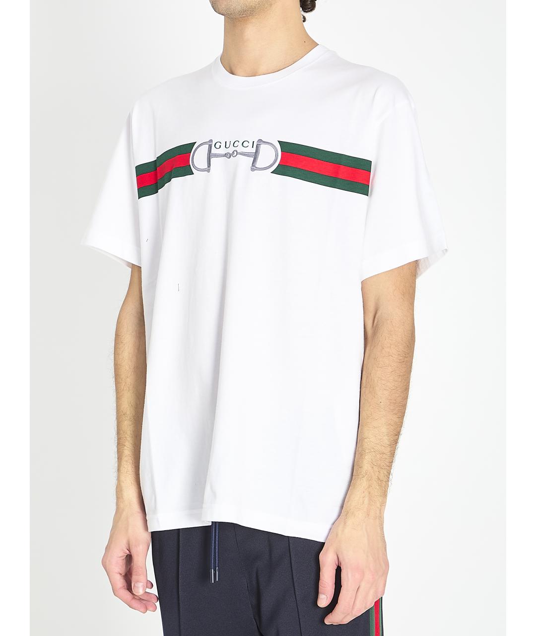 GUCCI Белая хлопковая футболка, фото 3