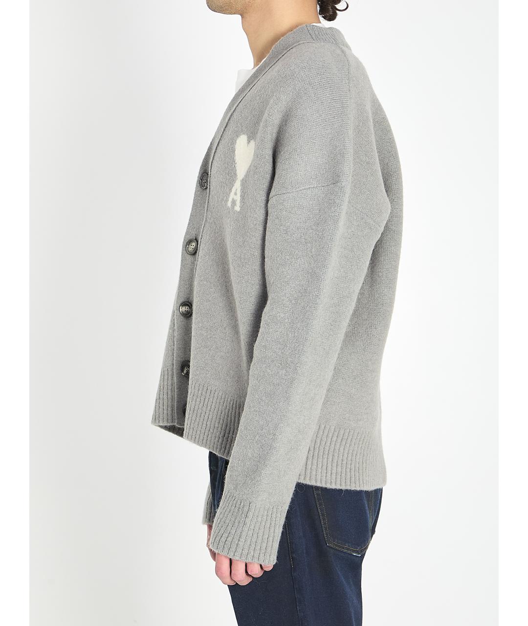 Ami Paris Серый шерстяной кардиган, фото 3