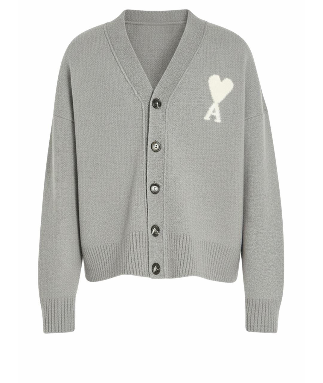 Ami Paris Серый шерстяной кардиган, фото 1