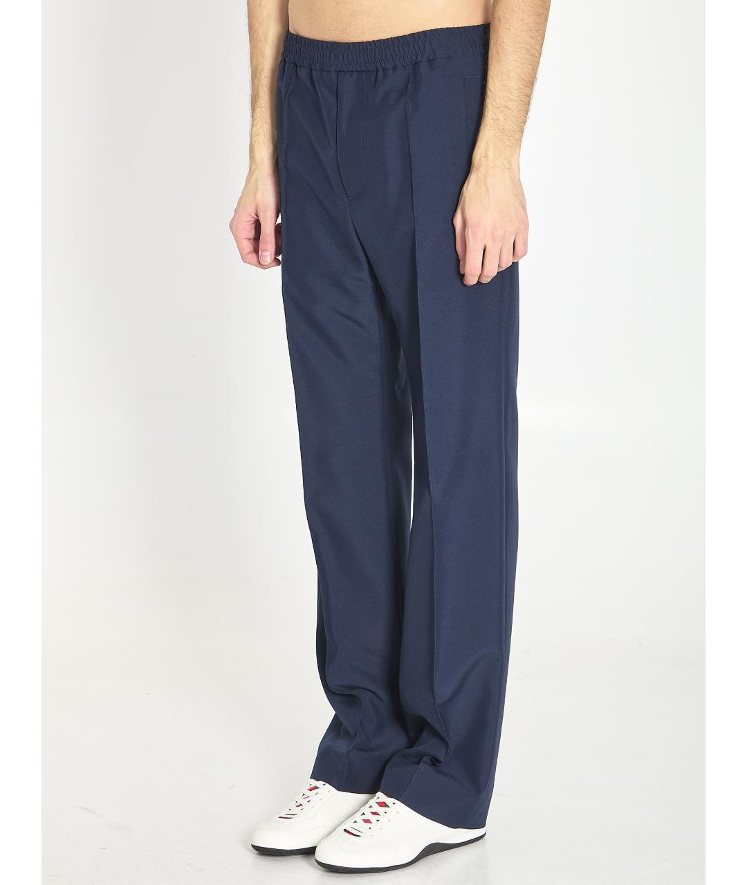 GUCCI Синие полиэстеровые повседневные брюки, фото 2