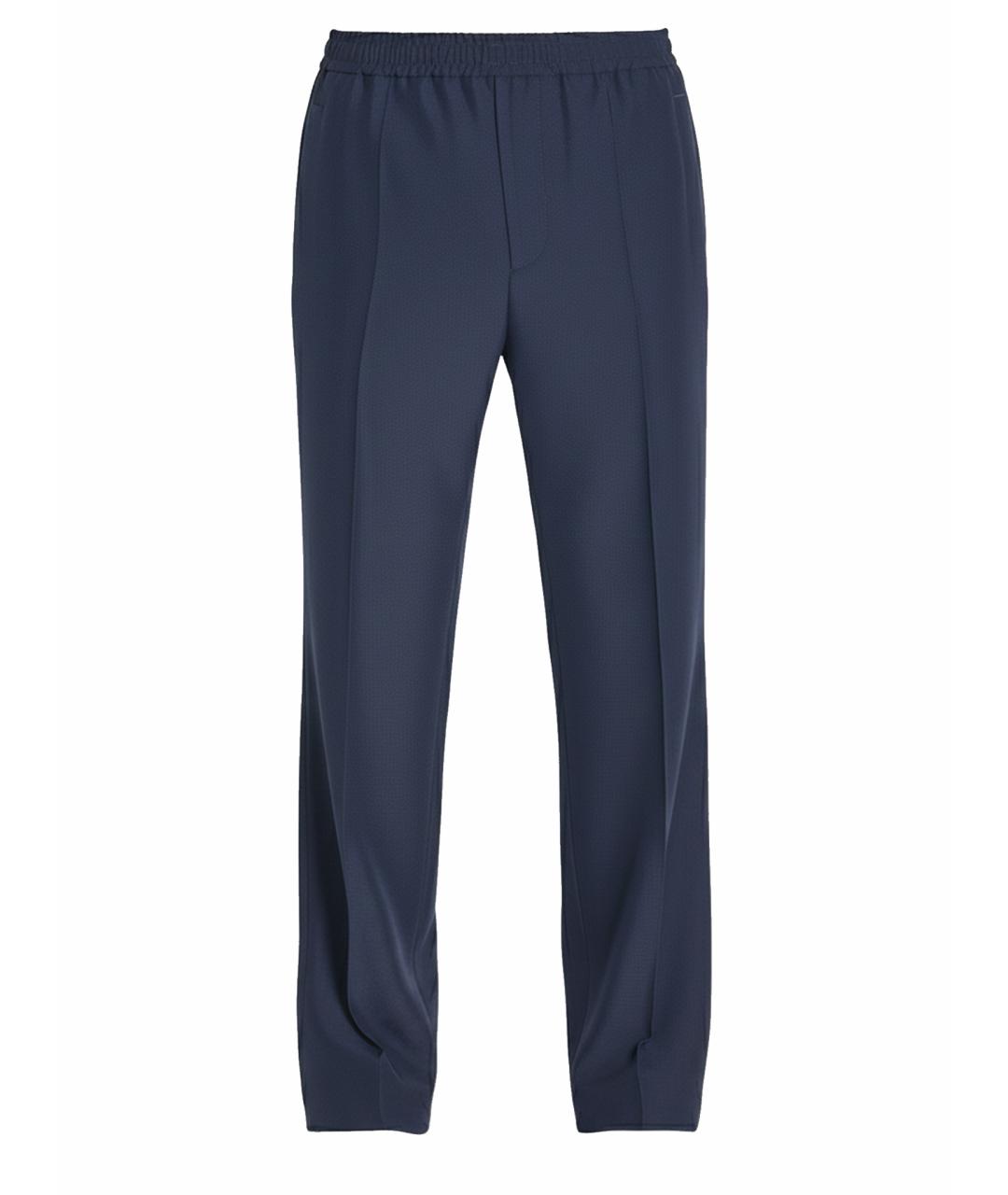 GUCCI Синие полиэстеровые повседневные брюки, фото 1