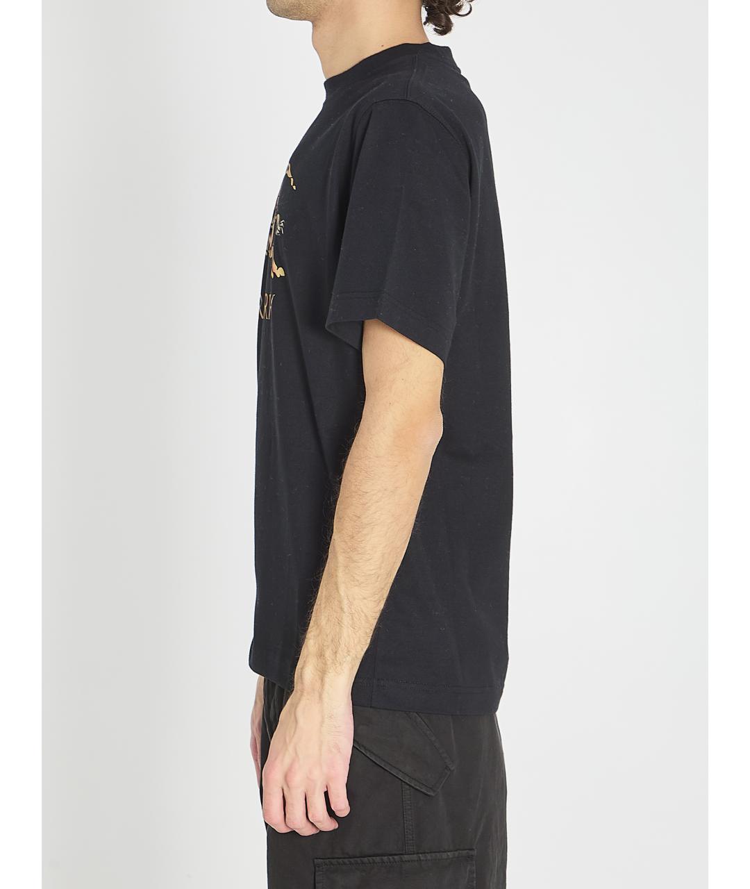 BURBERRY Черная хлопковая футболка, фото 4