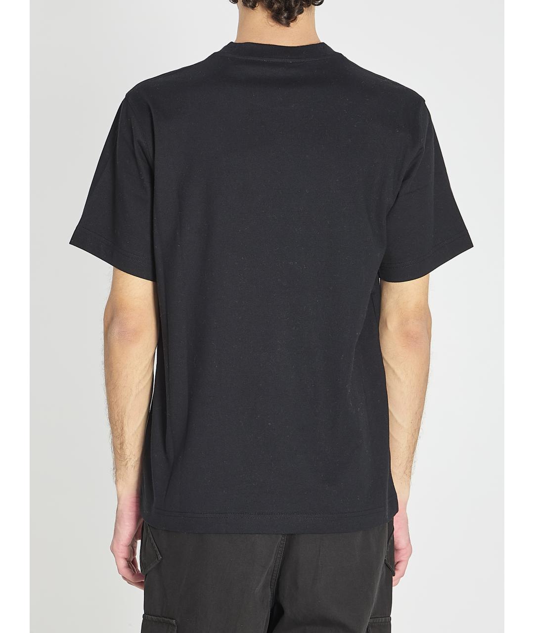 BURBERRY Черная хлопковая футболка, фото 5