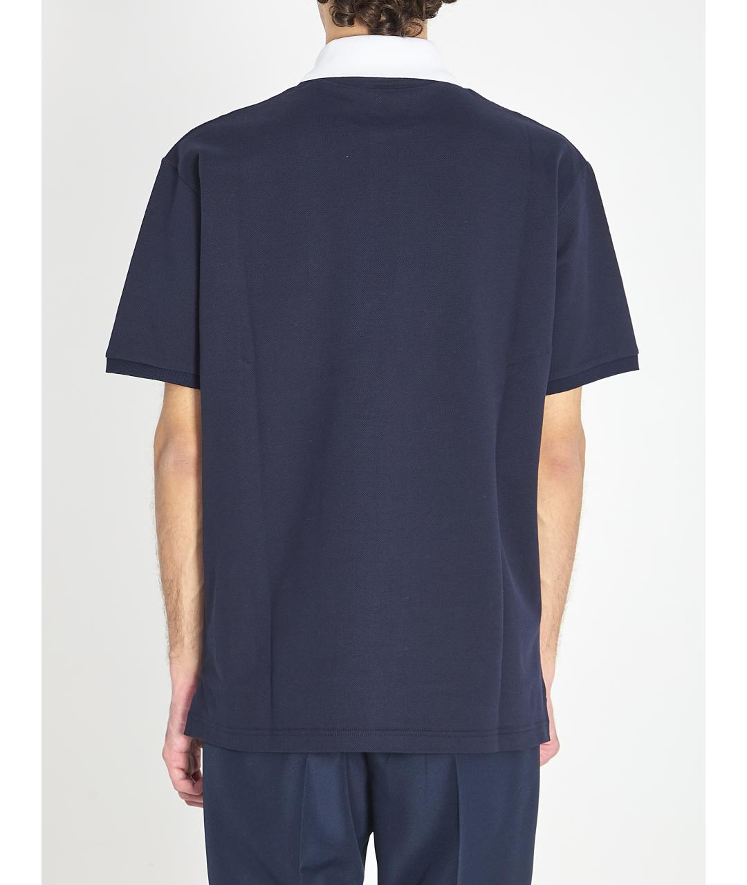 GUCCI Темно-синее хлопковое поло с коротким рукавом, фото 4