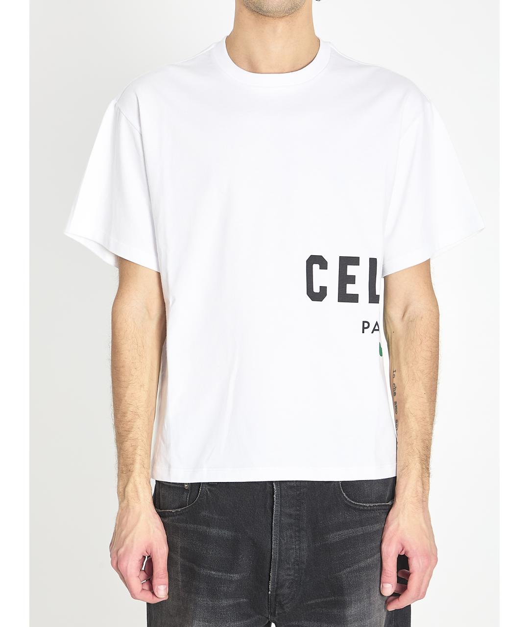 CELINE Белая хлопковая футболка, фото 2