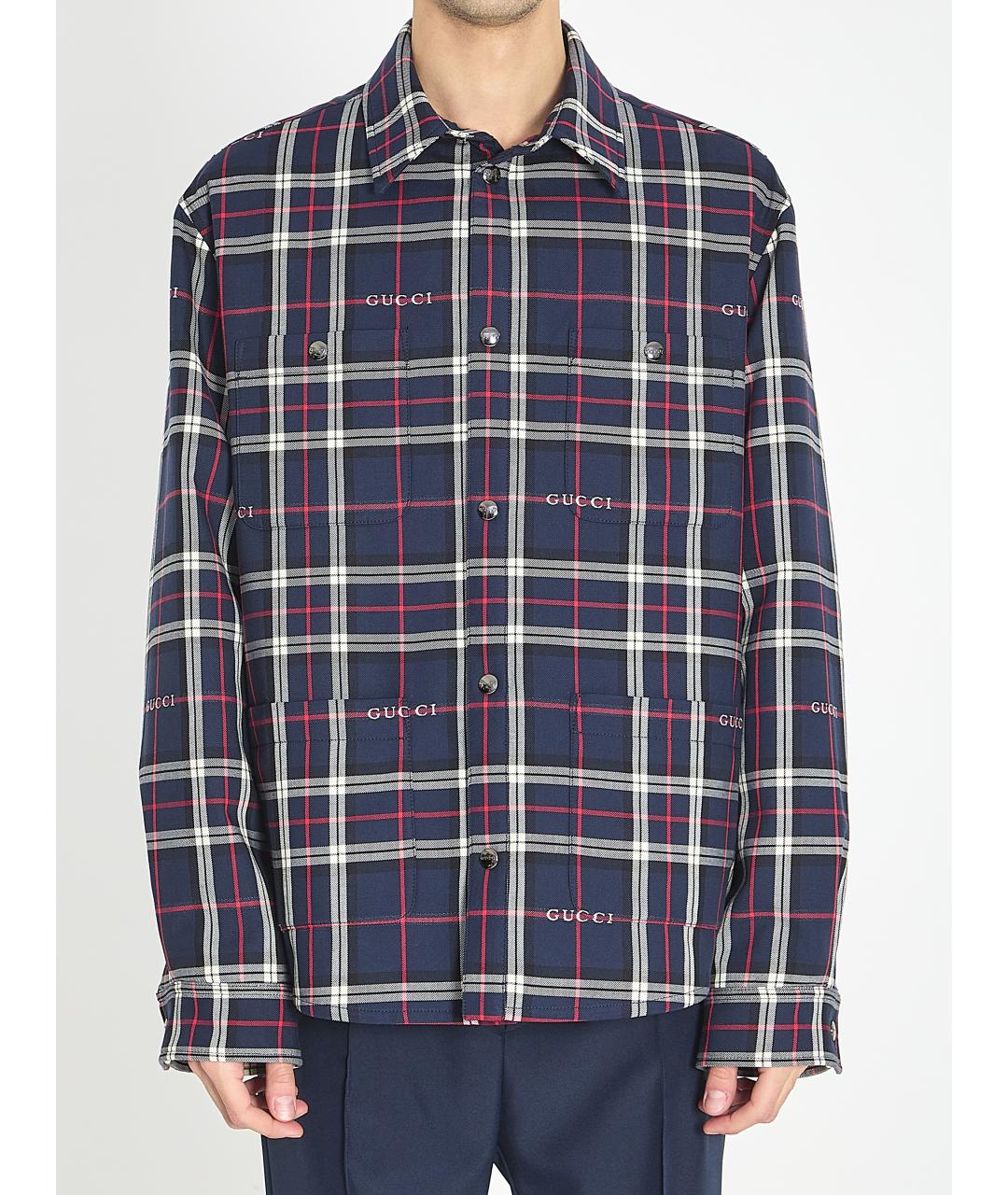 GUCCI Синяя хлопковая куртка, фото 2