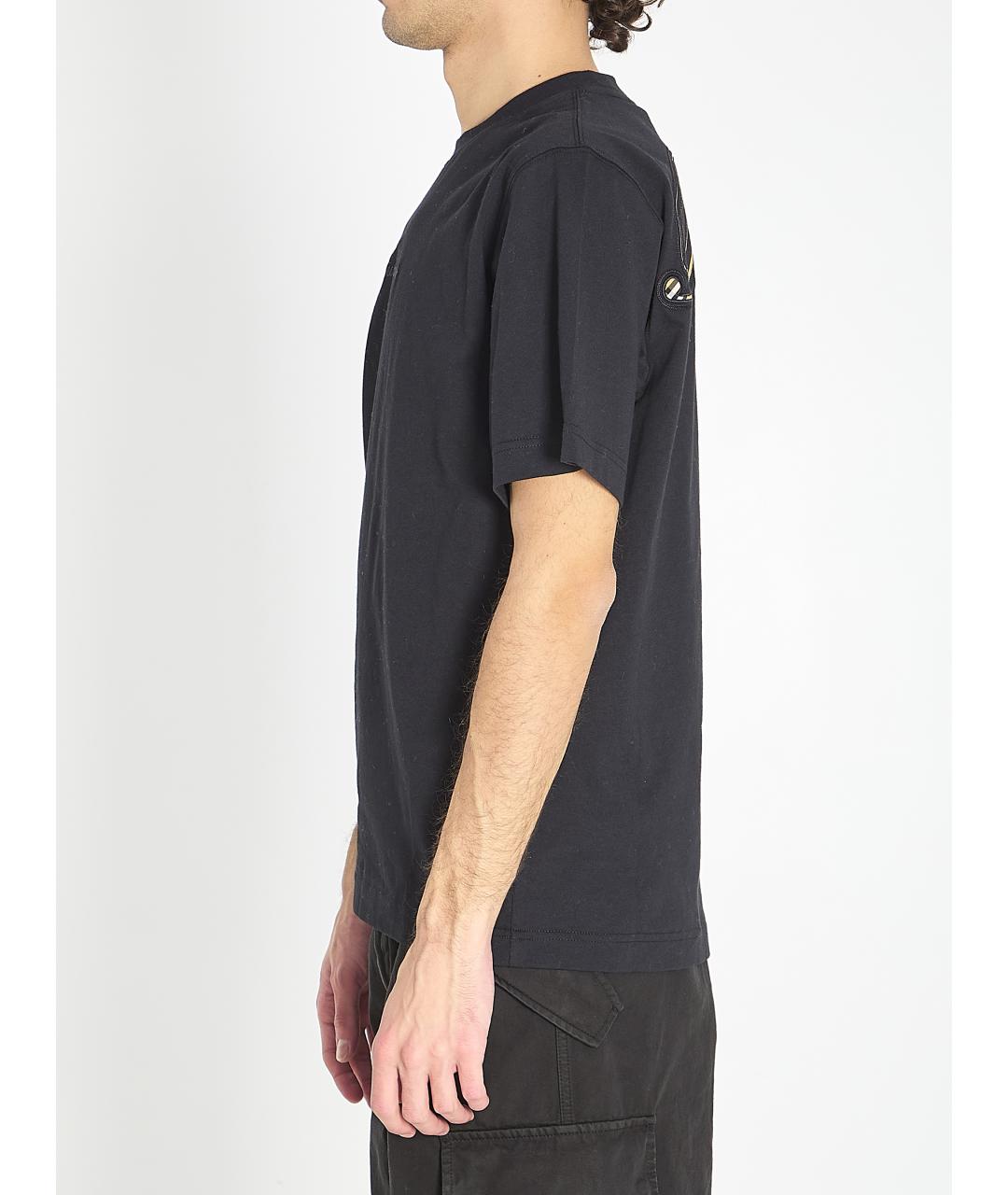 BURBERRY Черная хлопковая футболка, фото 3