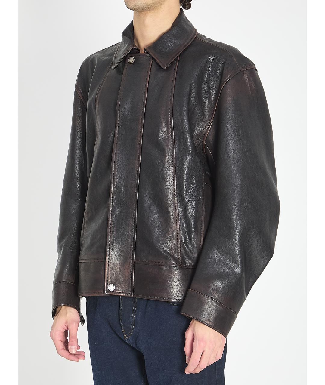 GOLDEN GOOSE DELUXE BRAND Черная кожаная куртка, фото 2