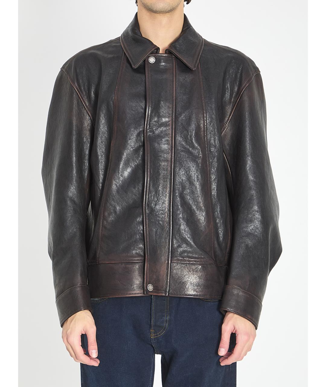 GOLDEN GOOSE DELUXE BRAND Черная кожаная куртка, фото 6