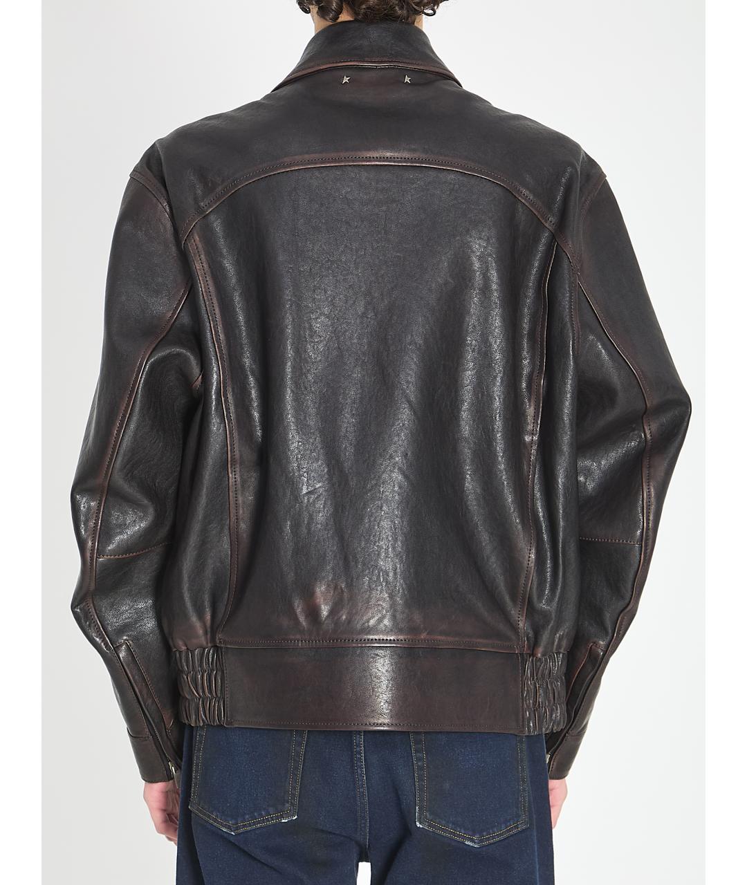 GOLDEN GOOSE DELUXE BRAND Черная кожаная куртка, фото 4