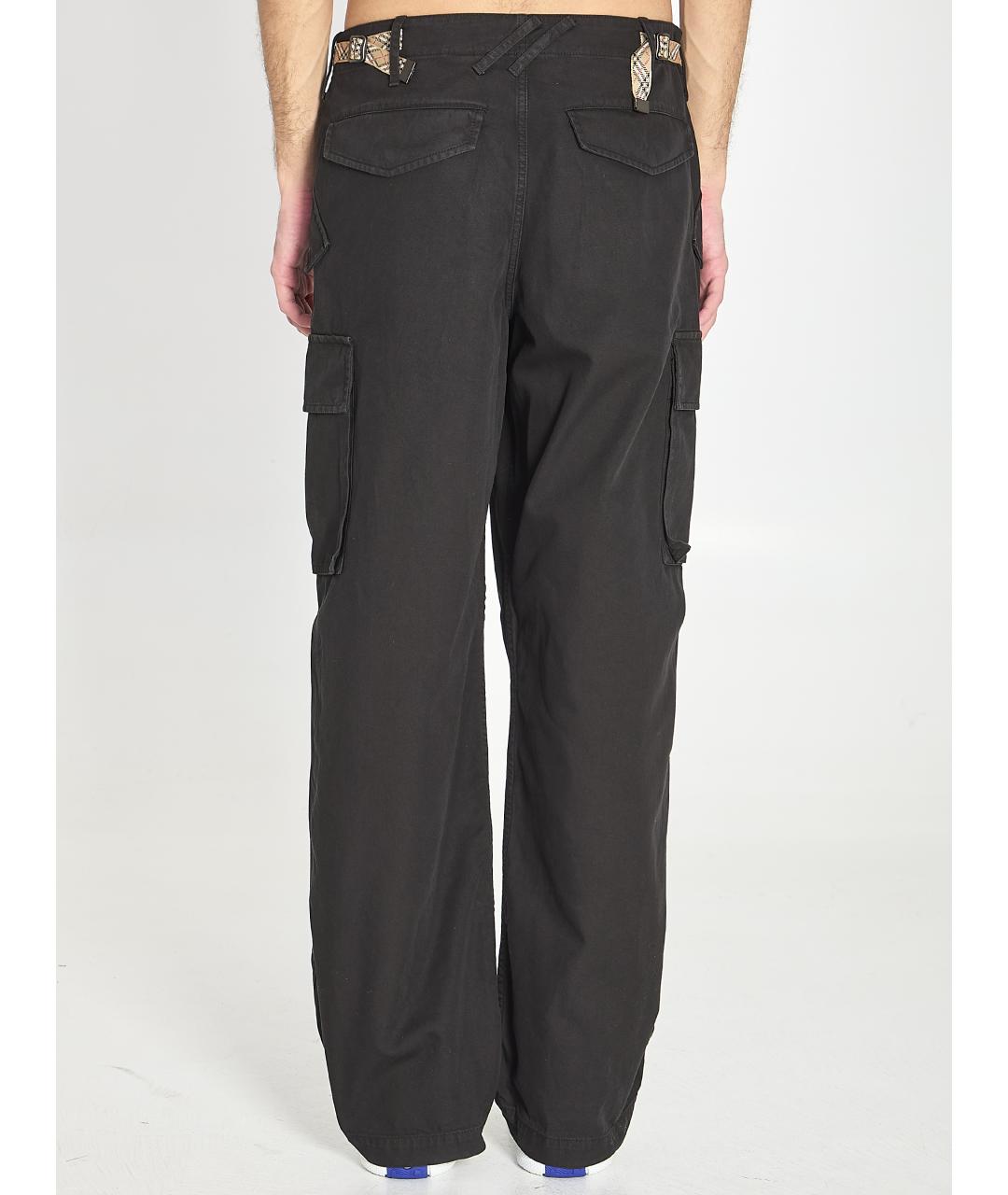 BURBERRY Черные хлопковые повседневные брюки, фото 4