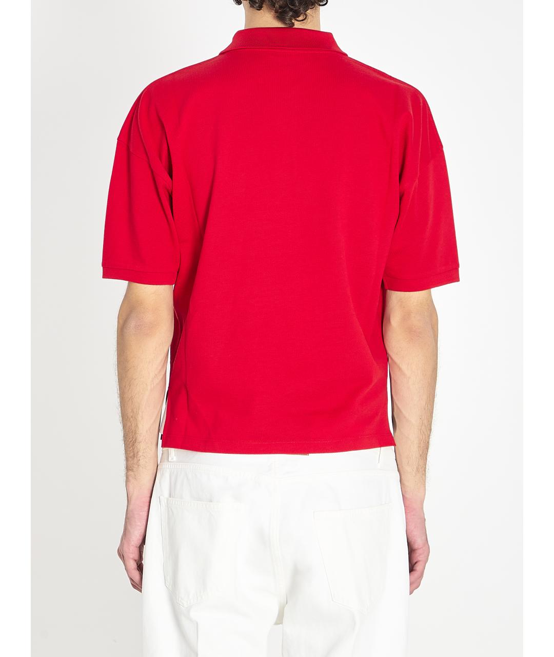 CELINE Красное хлопковое поло с коротким рукавом, фото 4