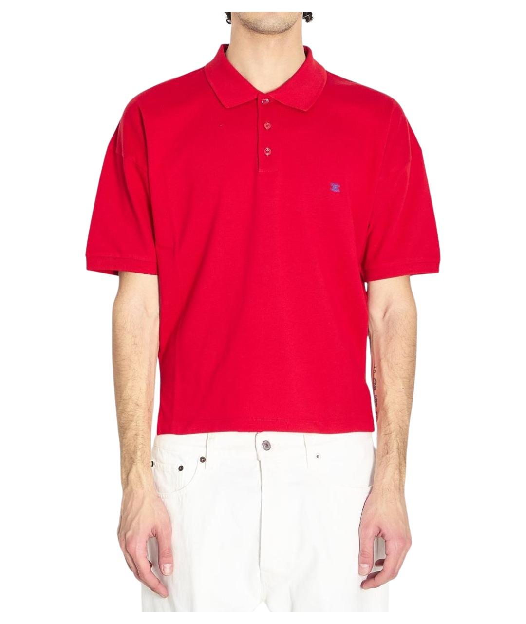 CELINE Красное хлопковое поло с коротким рукавом, фото 1