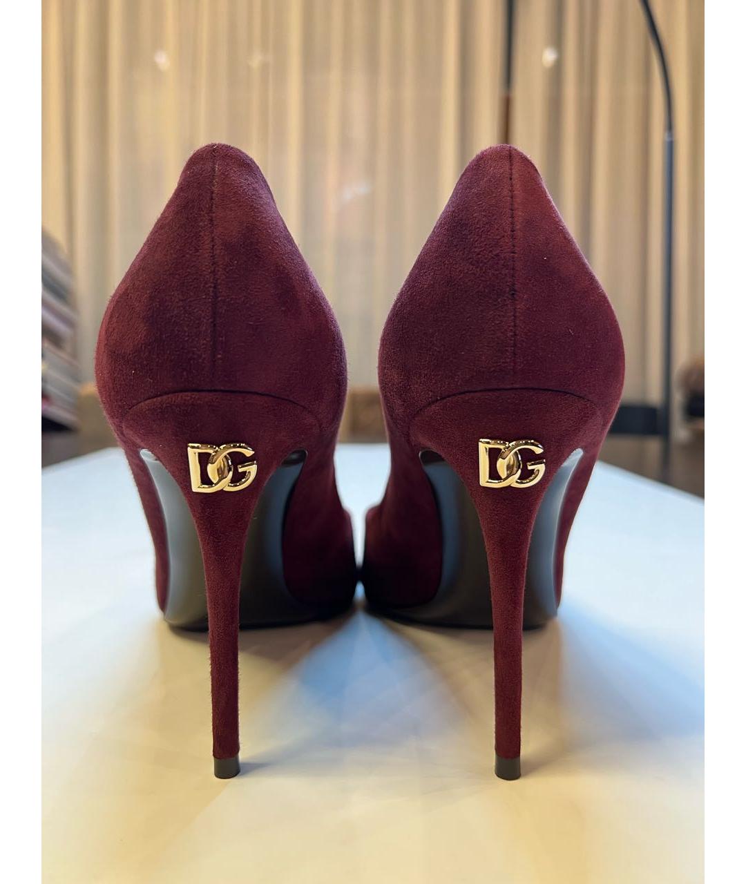 DOLCE&GABBANA Бордовые замшевые туфли, фото 4