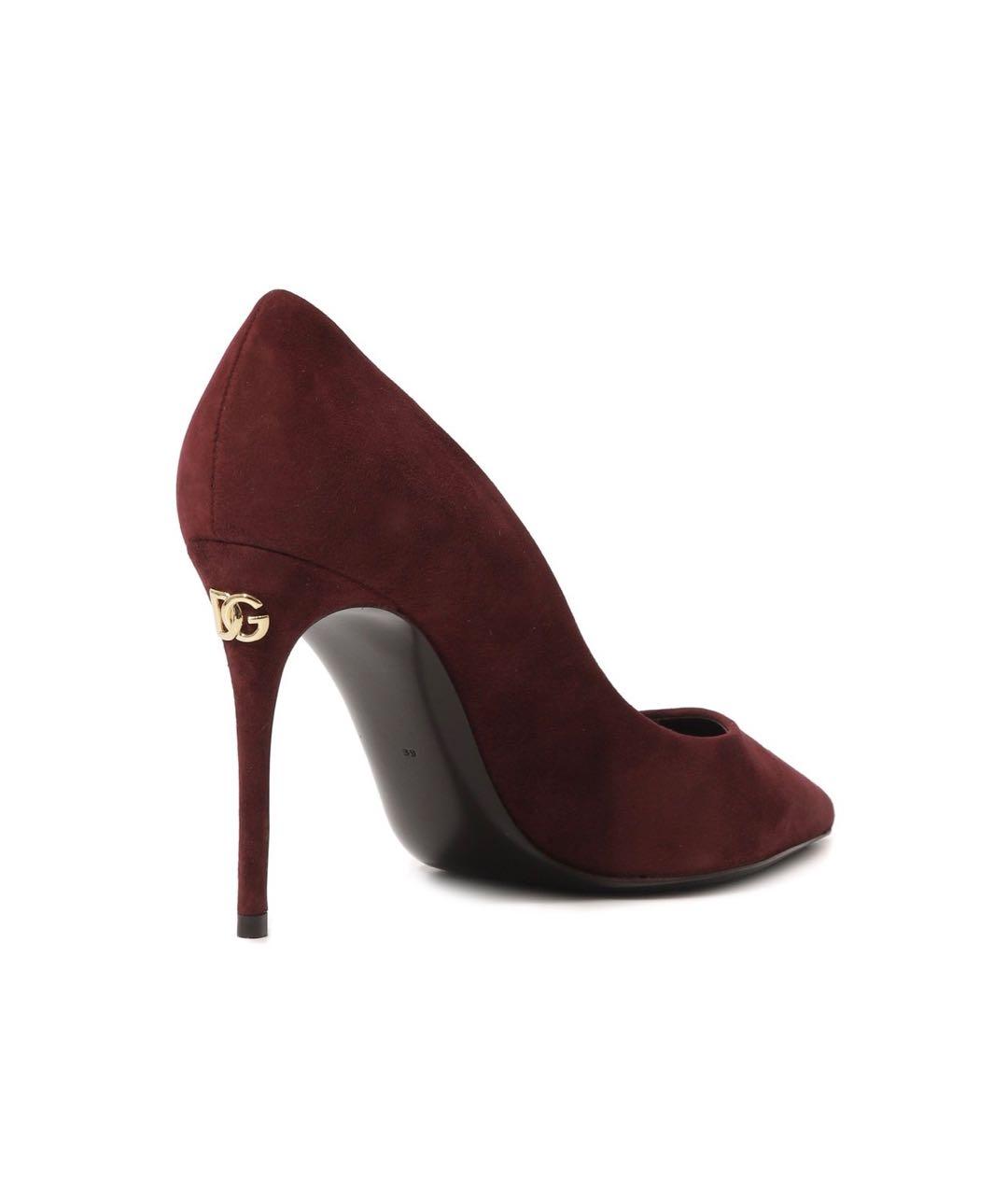 DOLCE&GABBANA Бордовые замшевые туфли, фото 5