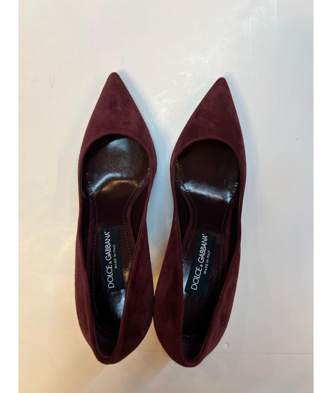 DOLCE&GABBANA Бордовые замшевые туфли, фото 3