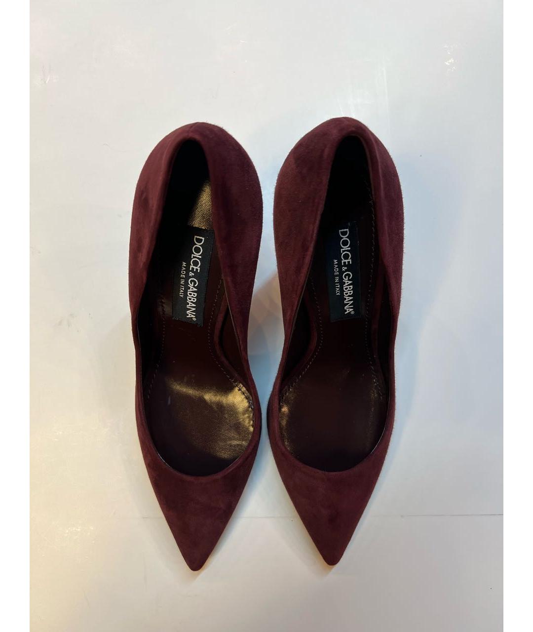 DOLCE&GABBANA Бордовые замшевые туфли, фото 2