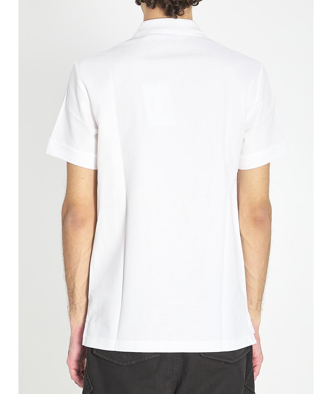 BURBERRY Белое хлопковое поло с коротким рукавом, фото 4