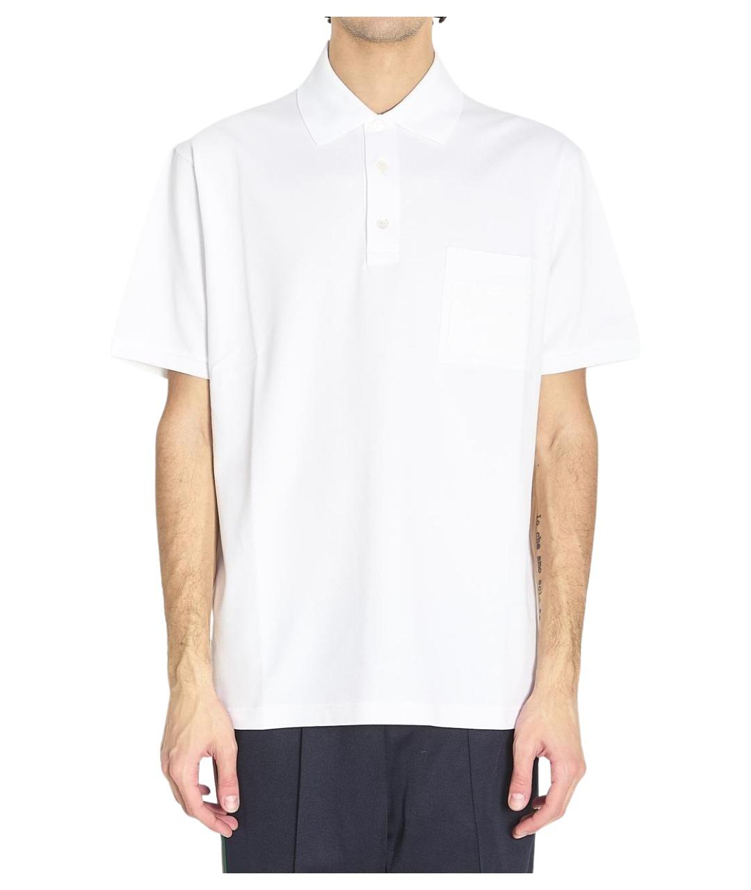 GUCCI Белое хлопковое поло с коротким рукавом, фото 1