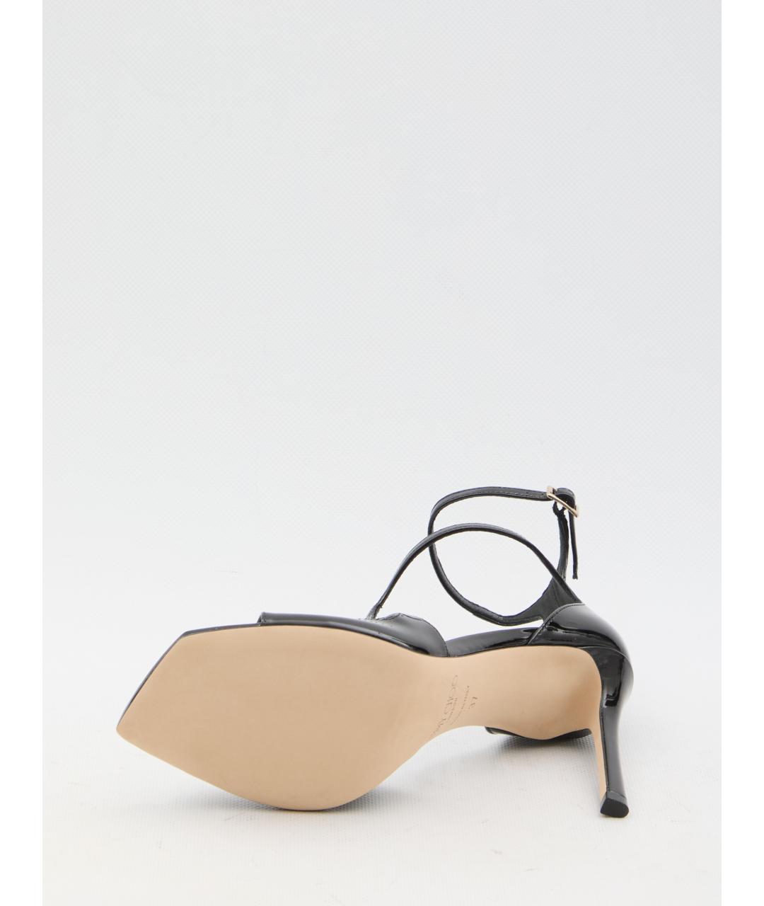 JIMMY CHOO Черные кожаные босоножки, фото 4