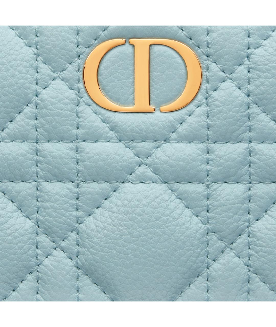 CHRISTIAN DIOR Голубой кожаный кошелек, фото 6