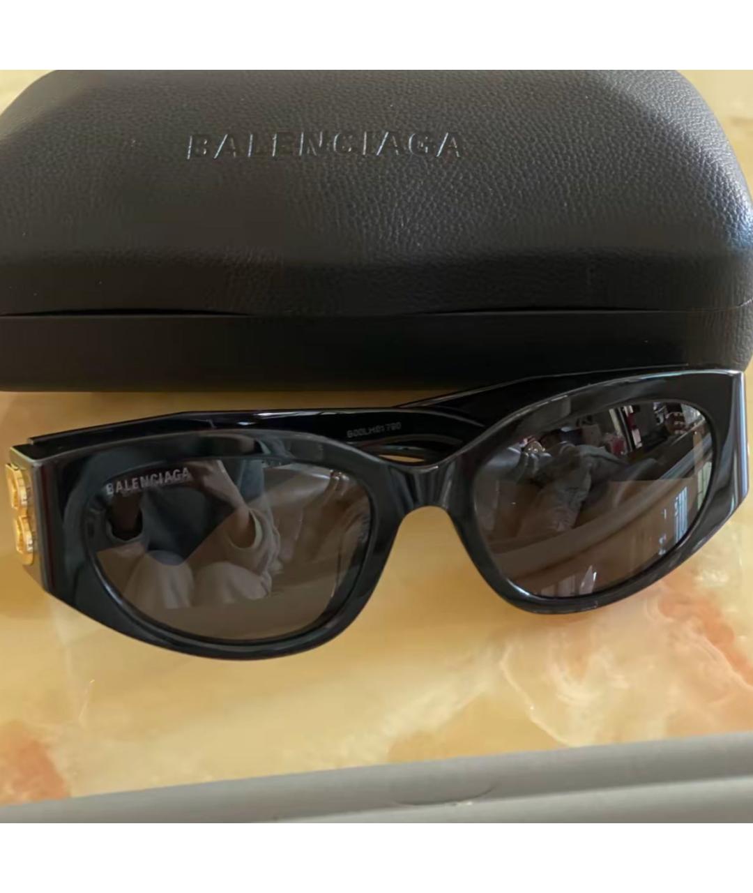 BALENCIAGA Черные пластиковые солнцезащитные очки, фото 4