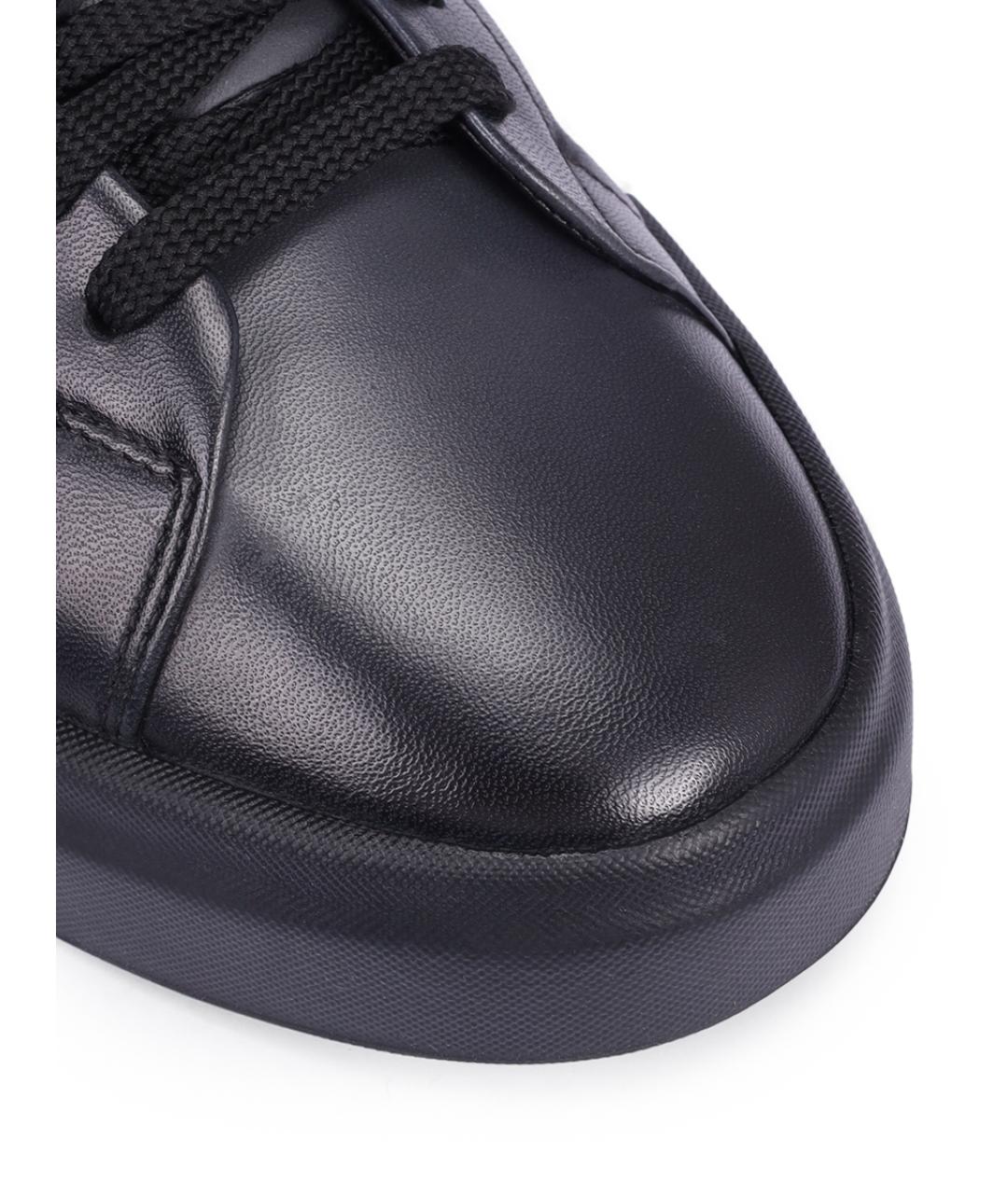 SANTONI Серые кожаные низкие кроссовки / кеды, фото 5