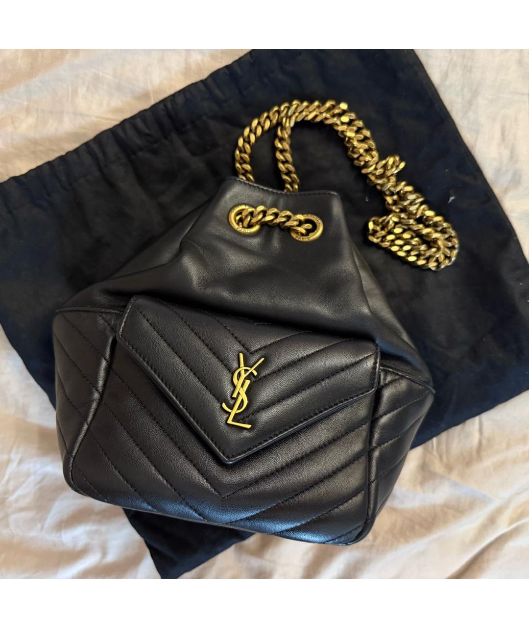 SAINT LAURENT Черная кожаная сумка тоут, фото 2