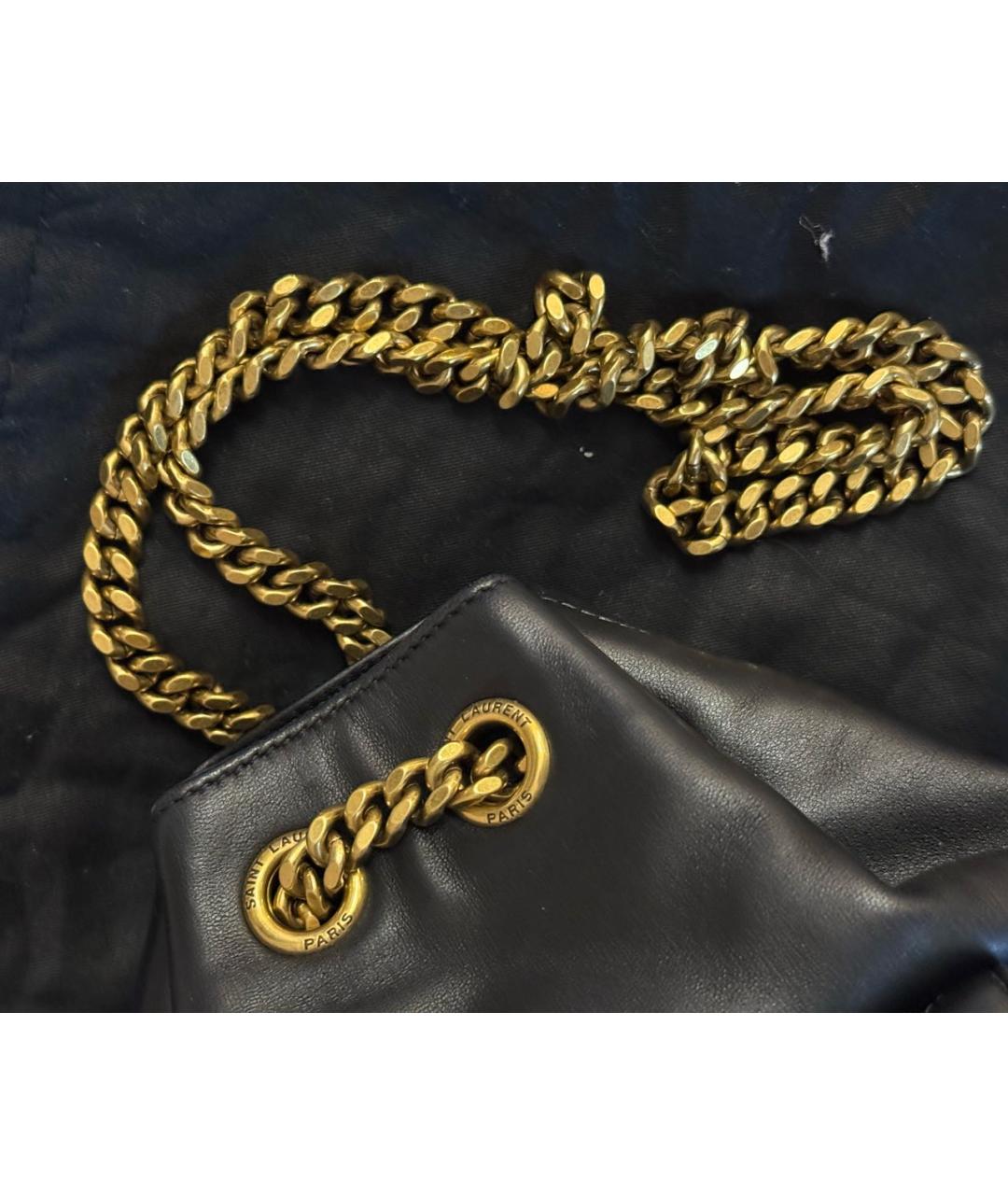 SAINT LAURENT Черная кожаная сумка тоут, фото 4