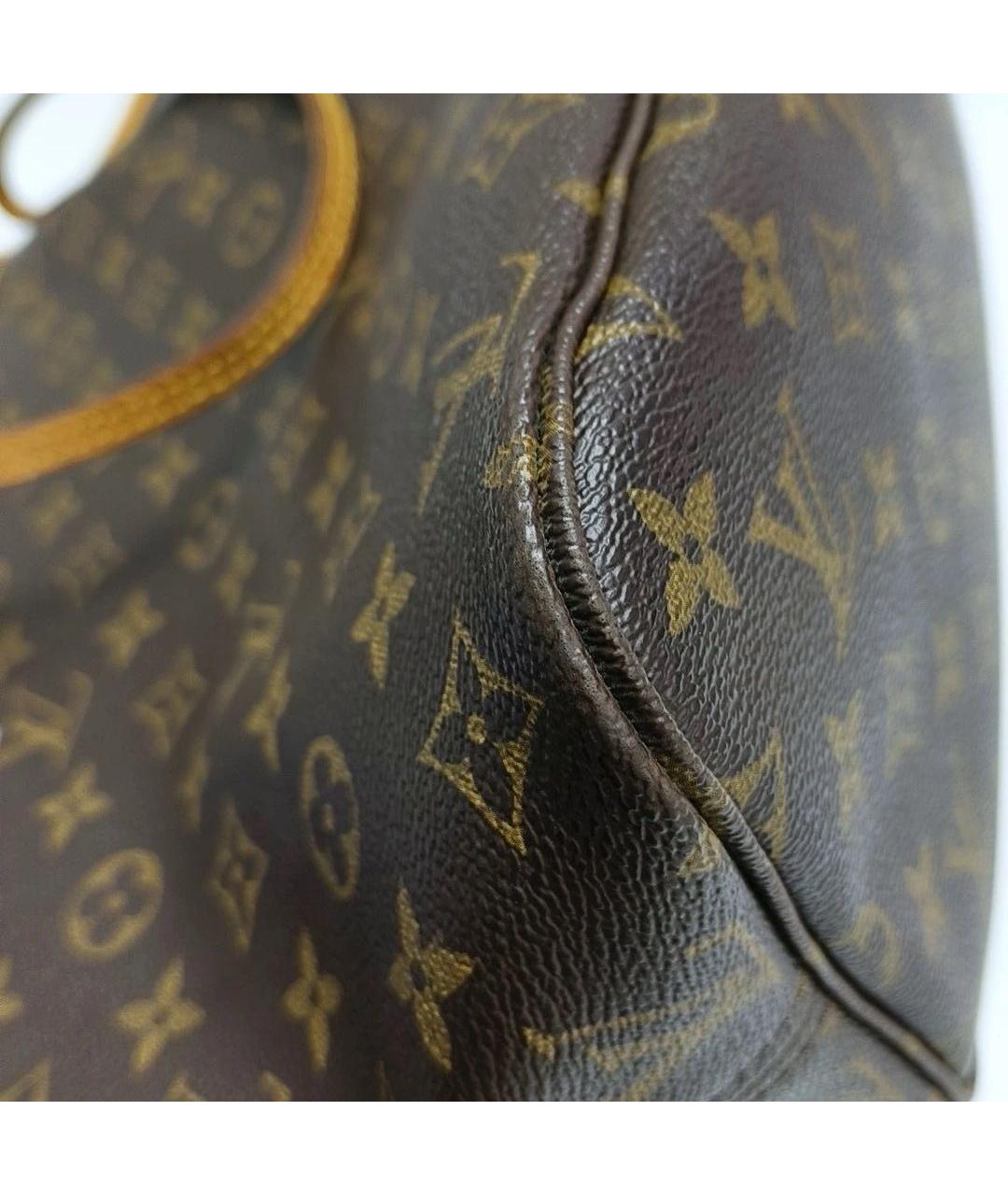 LOUIS VUITTON Коричневая кожаная сумка через плечо, фото 7