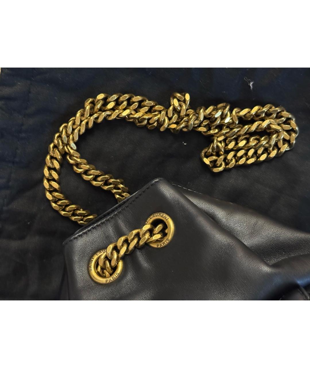 SAINT LAURENT Черная кожаная сумка тоут, фото 4