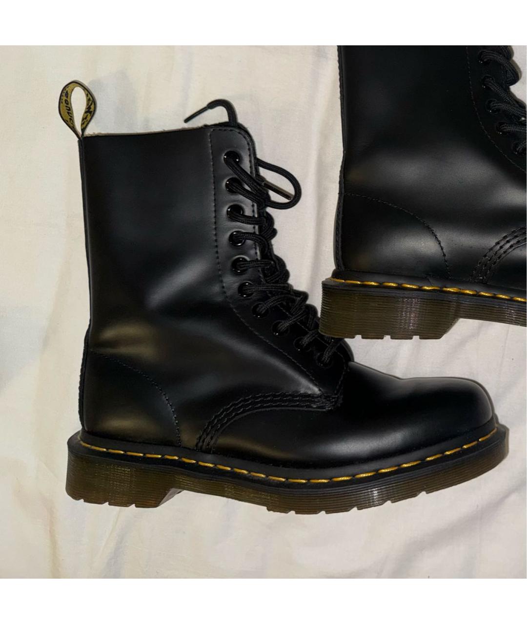 DR. MARTENS Черные кожаные ботинки, фото 3
