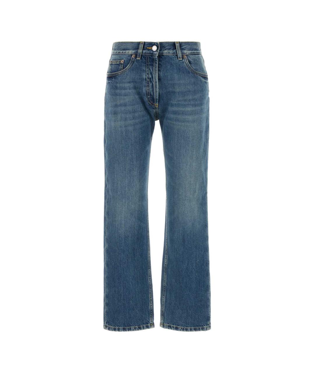 PRADA Синие хлопковые прямые джинсы, фото 1