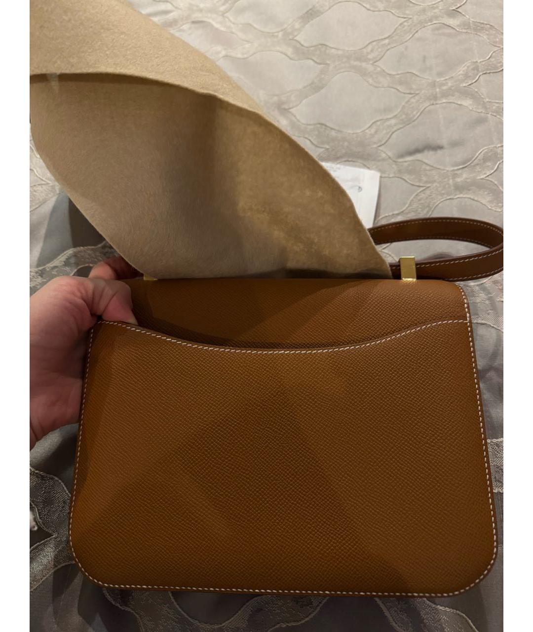 HERMES Коричневая кожаная сумка через плечо, фото 3