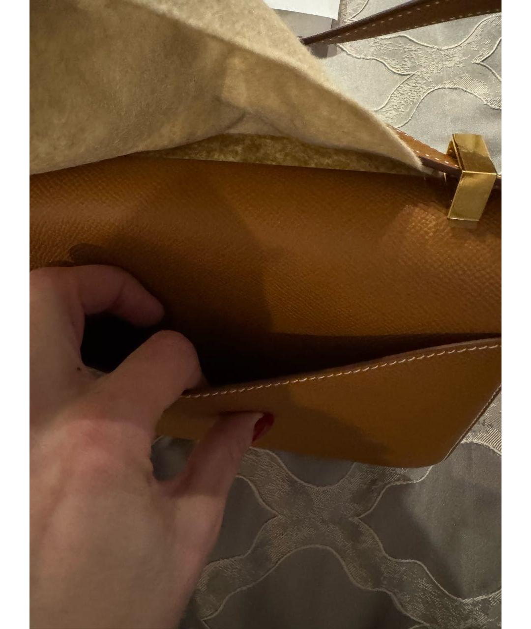 HERMES Коричневая кожаная сумка через плечо, фото 7