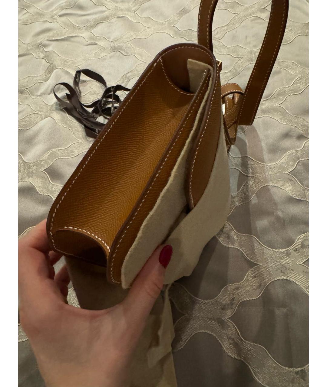 HERMES Коричневая кожаная сумка через плечо, фото 2