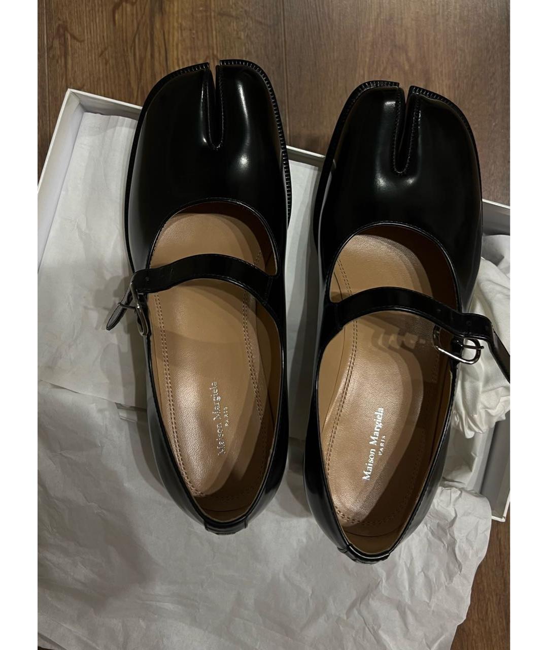 MAISON MARGIELA Черные кожаные туфли, фото 5