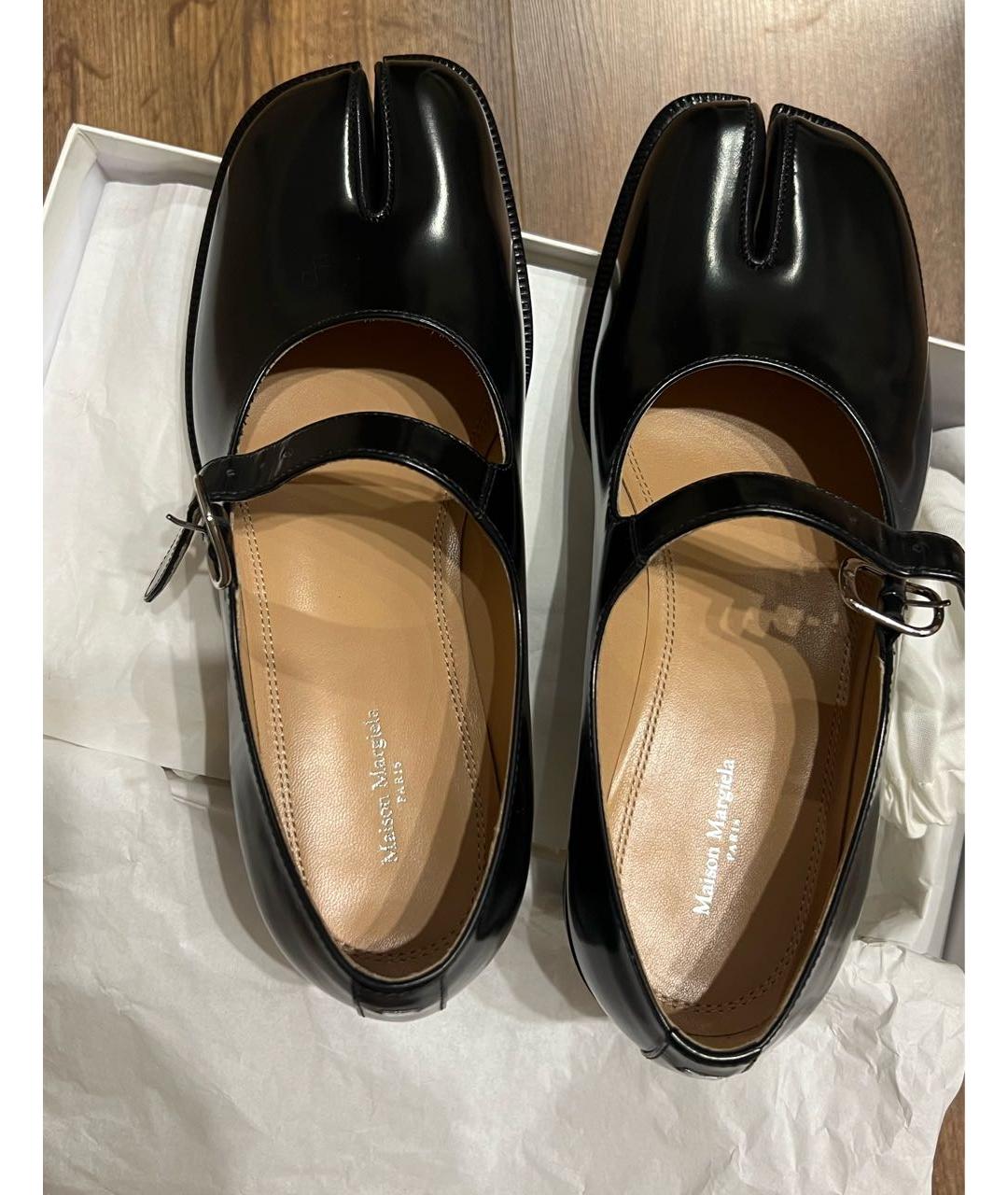 MAISON MARGIELA Черные кожаные туфли, фото 6