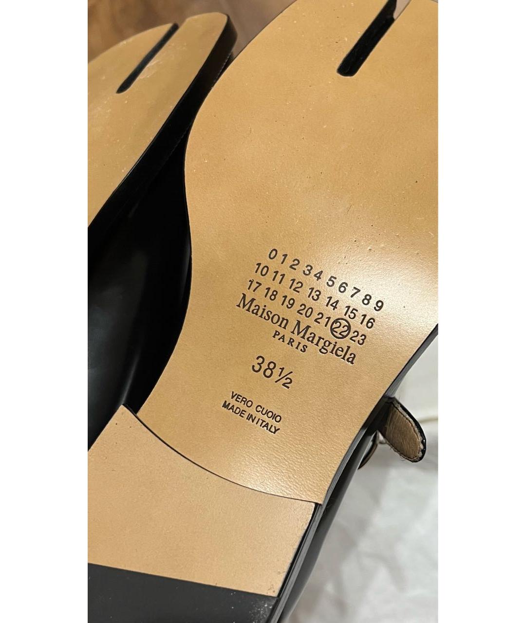 MAISON MARGIELA Черные кожаные туфли, фото 7