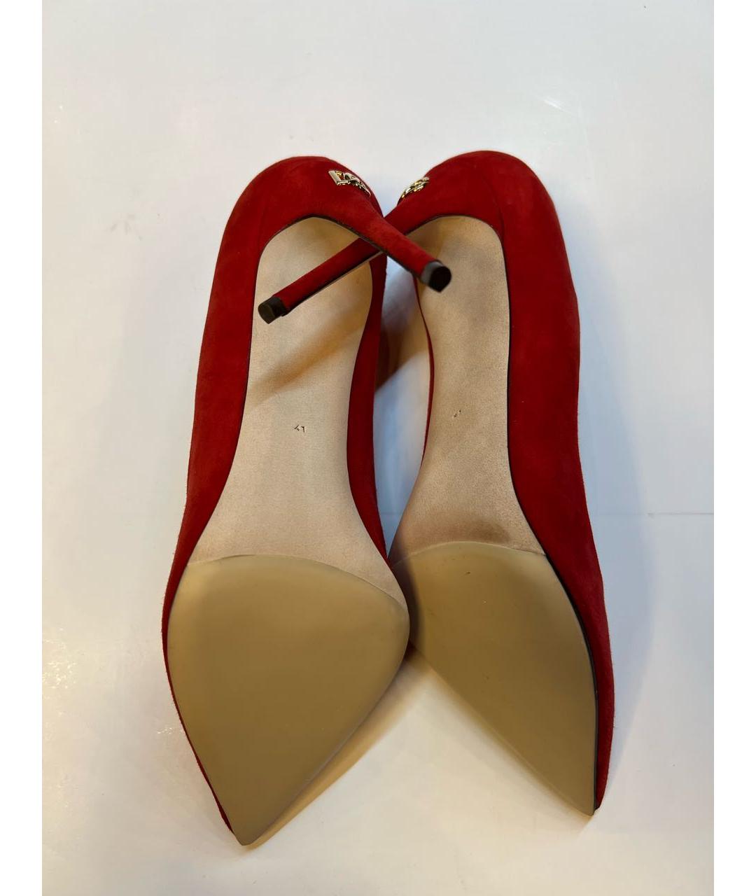 DOLCE&GABBANA Красные замшевые туфли, фото 6