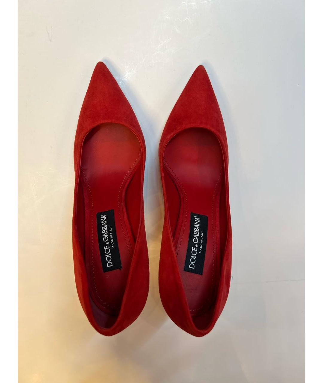 DOLCE&GABBANA Красные замшевые туфли, фото 3