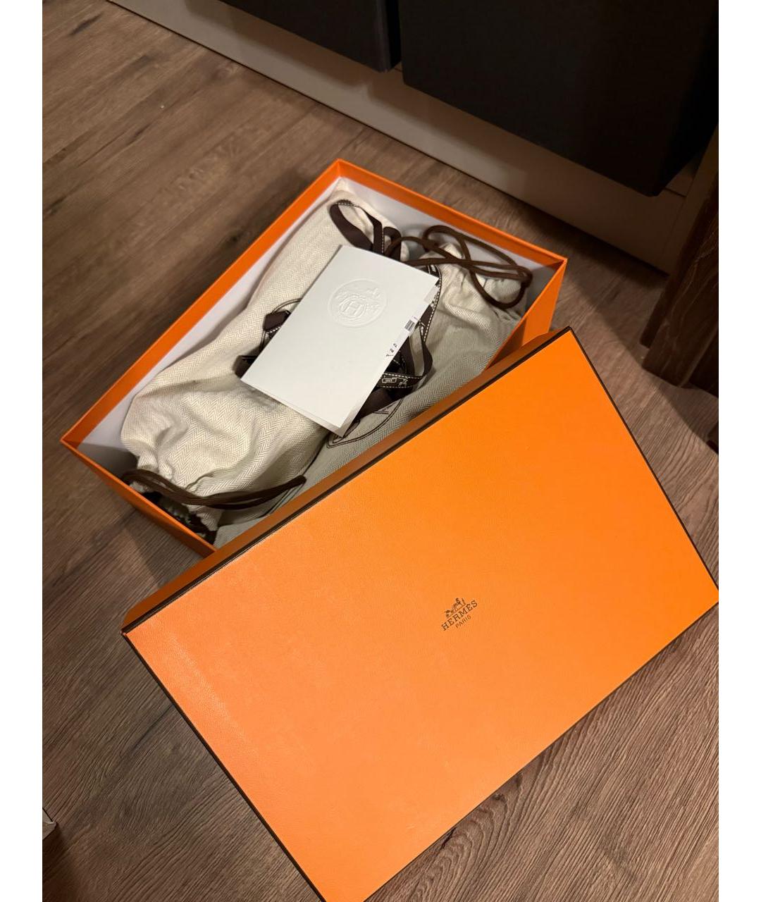 HERMES Черные кожаные сандалии, фото 5