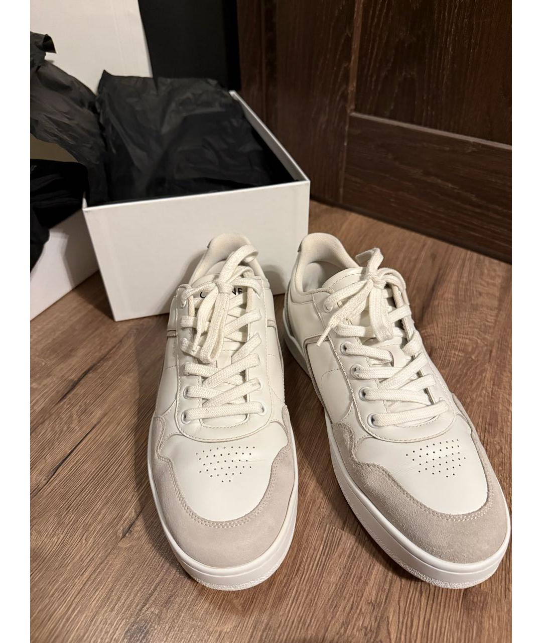 CELINE Белые кожаные кеды, фото 3