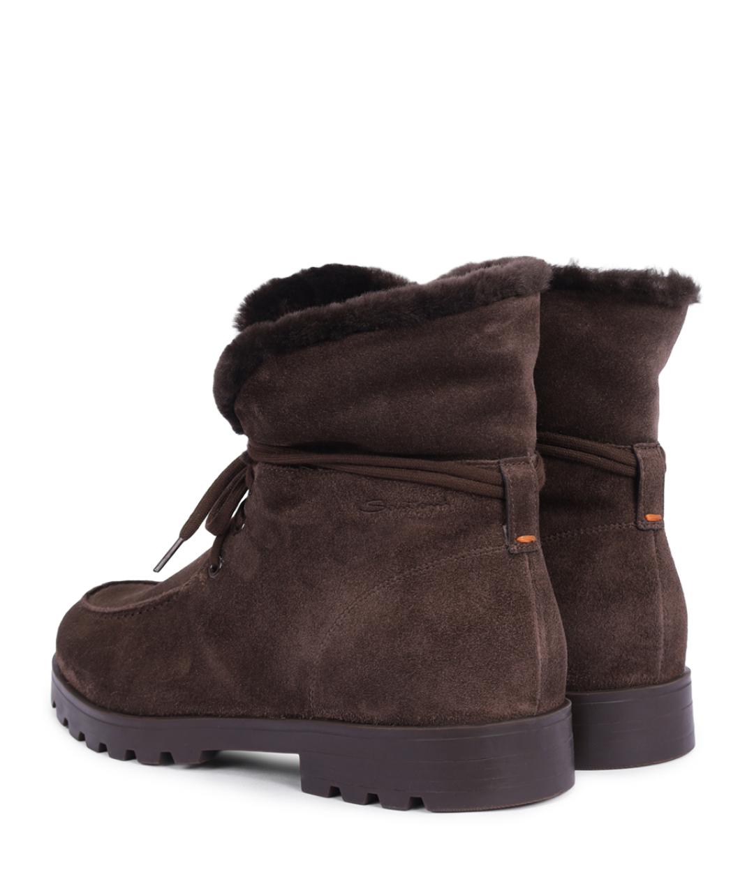 SANTONI Коричневые ботинки, фото 4